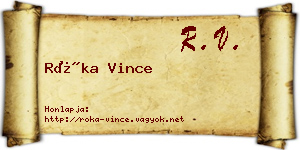 Róka Vince névjegykártya
