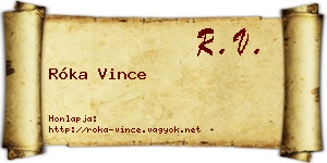 Róka Vince névjegykártya